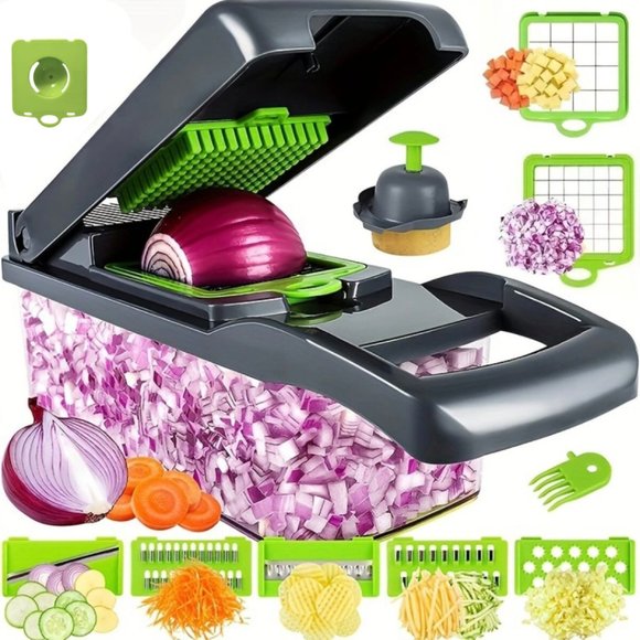 COPY - Vegetable Fruit Chopper Cutter Food Onion Veggie Dicer Slicer Kitchen - Picture 1 of 7